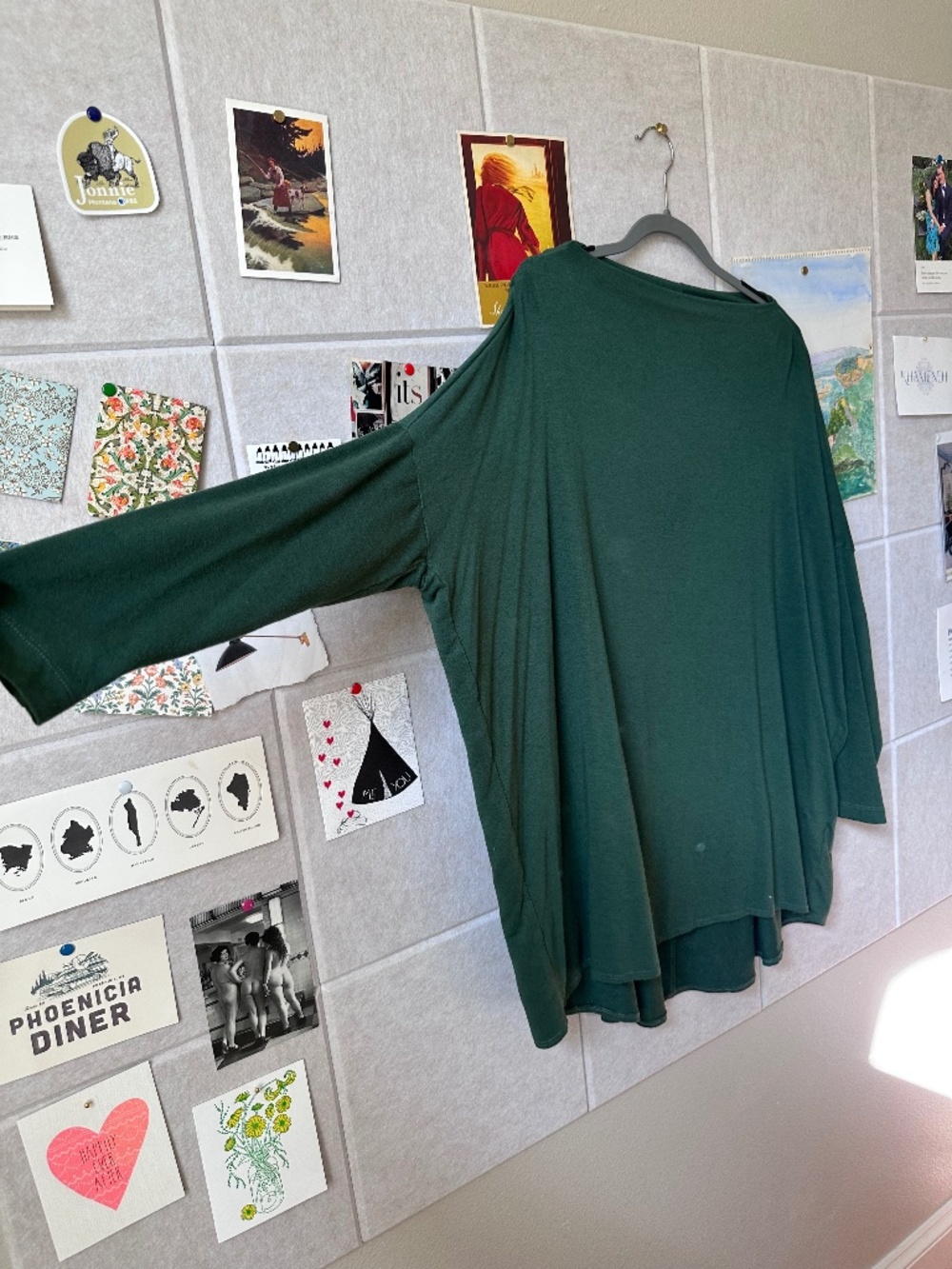 Bryn Walker Rayon Green Boat Neck tunic top S but really fits all sizes